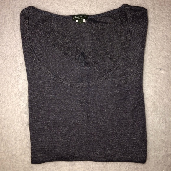 Eddie Bauer Silver Gold T-shirt Blouse Top - Picture 3 of 6